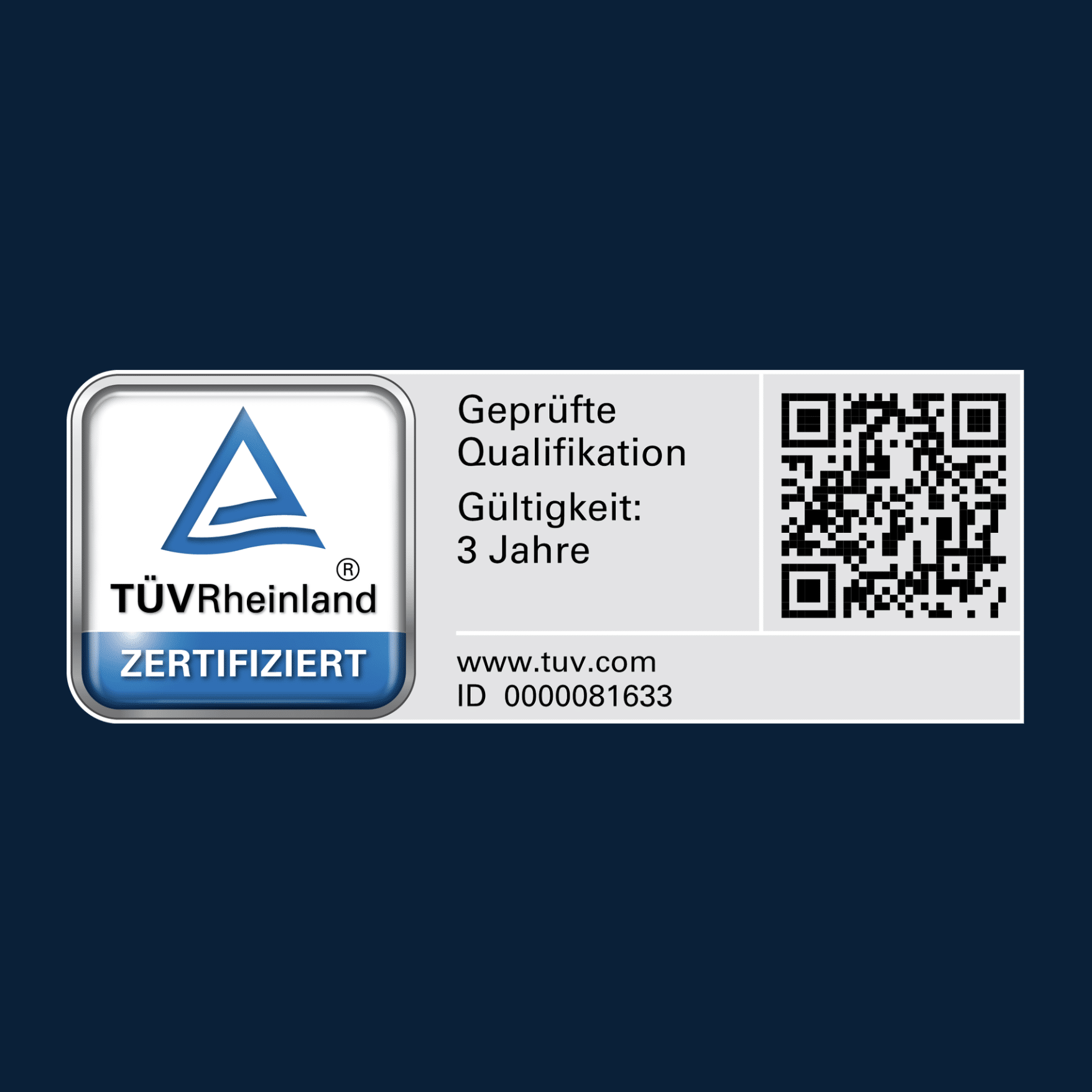 TÜV Rheinland / PersCert TÜV · Zertifizierungsprogramm 0000081633