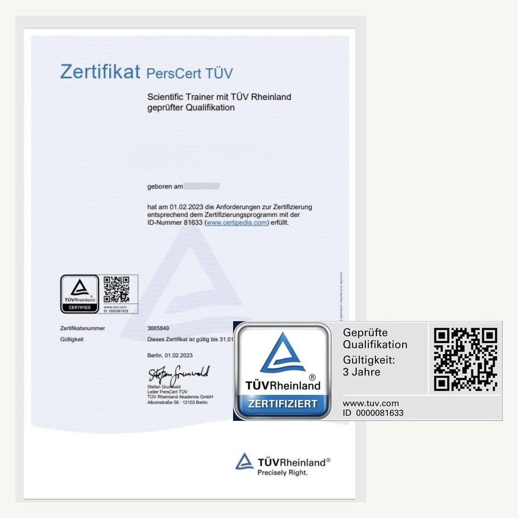 TÜV-Paket · Repetitorium und Personenzertifizierung (Scientific Trainer)