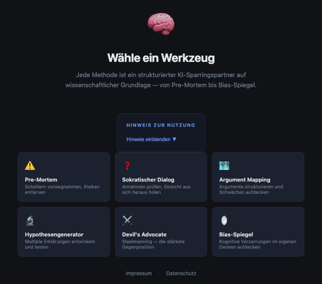 Denkwerkzeuge · Team 5 Sitze · 1 Jahr